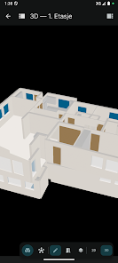 3D model of a house shown on Android — generated in the browser from a floor plan